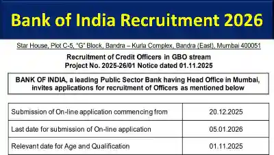 Bank of India Recruitment 2026: 514 क्रेडिट ऑफिसर पदों के लिए आवेदन करें - जानें पूरी प्रक्रिया